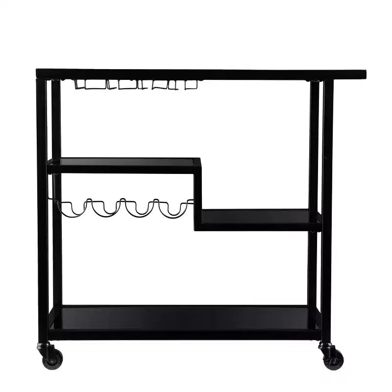 Holly & Martin Zephs Bar Cart - Black with Smoked Mirror - SEI