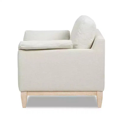 Jennifer Taylor Home Pasadena 36 Wide Modern Farmhouse Accent Arm Chair in Flax White