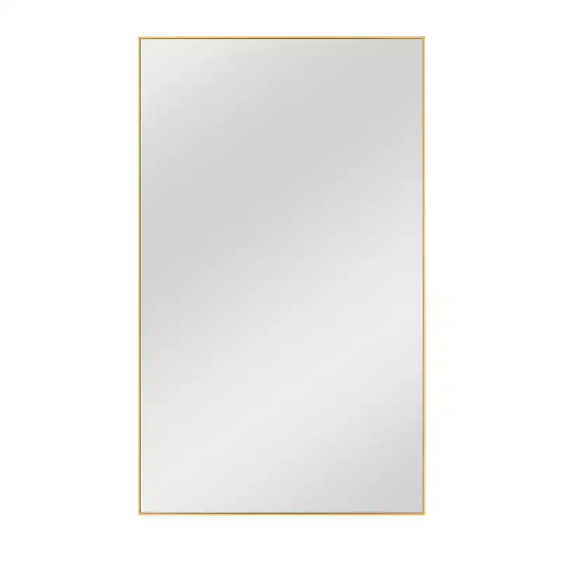 Miroir mural de salle de bain PexFix rectangulaire à cadre métallique doré de 35 po L x 59 po H