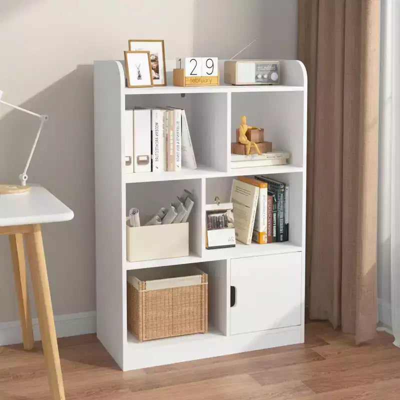 MAYEERTY Kids Bookshelf with 6 Compartments Freestanding Shelves and Cube Organizer for Bedroom Living Room