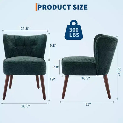 Acekool - Chaise moderne sans accoudoirs - Rembourrage en velours moelleux avec pieds en bois (plusieurs couleurs)