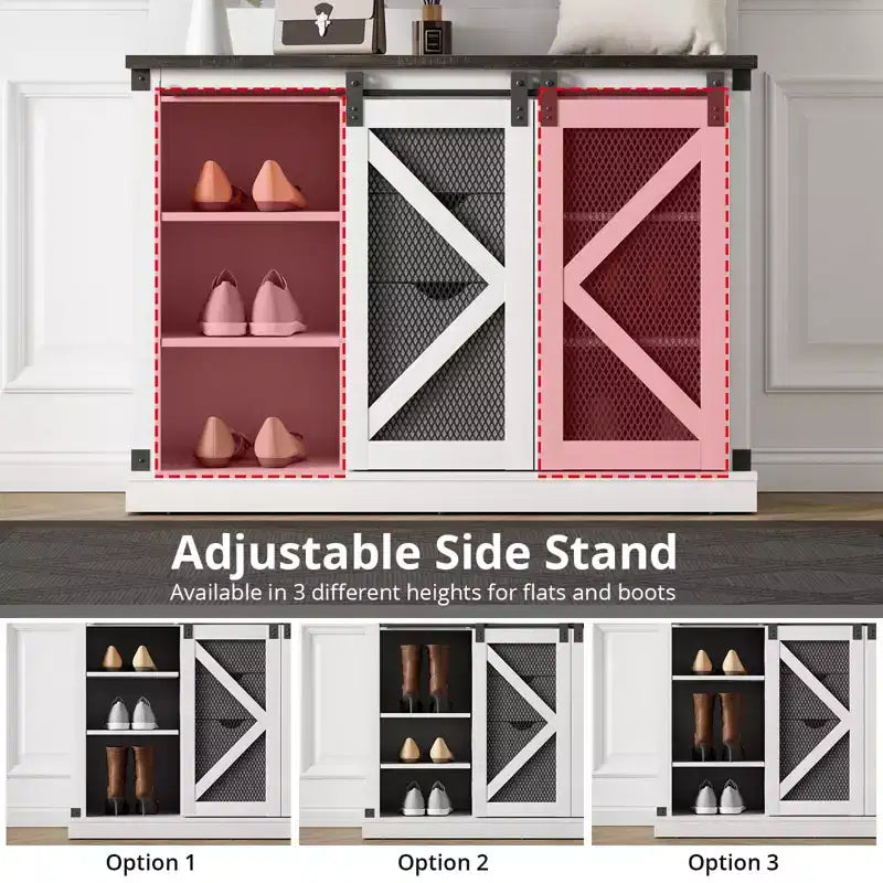 Hall Tree-5-in-1 Multifunctional Unit with Shoe Storage,Adjustable Side Stand, Coat Rack & Dressing Table.Corner Design - Perfect Entryway Furniture