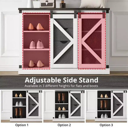 Hall Tree-5-in-1 Multifunctional Unit with Shoe Storage,Adjustable Side Stand, Coat Rack & Dressing Table.Corner Design - Perfect Entryway Furniture