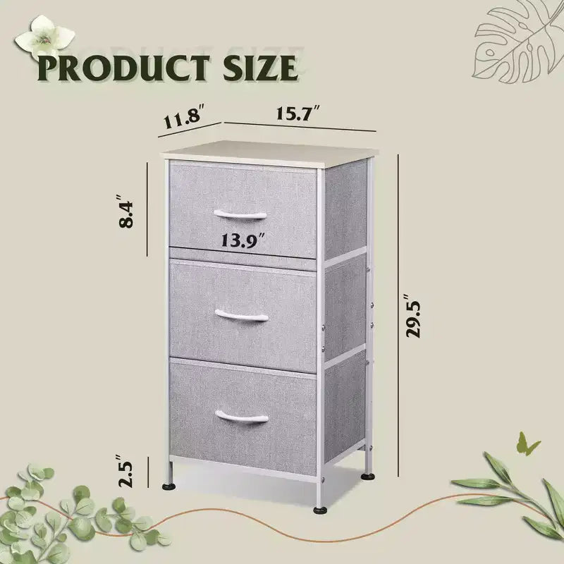 Table de chevet GALAXHERO avec 3 tiroirs, commode en tissu, organisateur de rangement pour chambre à coucher, couloir, entrée, placards