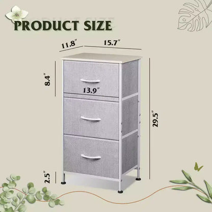Table de chevet GALAXHERO avec 3 tiroirs, commode en tissu, organisateur de rangement pour chambre à coucher, couloir, entrée, placards