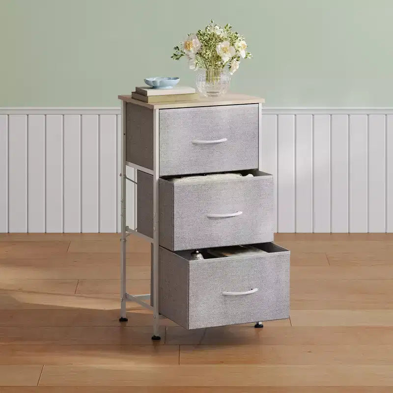 Table de chevet GALAXHERO avec 3 tiroirs, commode en tissu, organisateur de rangement pour chambre à coucher, couloir, entrée, placards