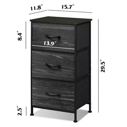 Table de chevet GALAXHERO avec 3 tiroirs, commode en tissu, organisateur de rangement pour chambre à coucher, couloir, entrée, placards