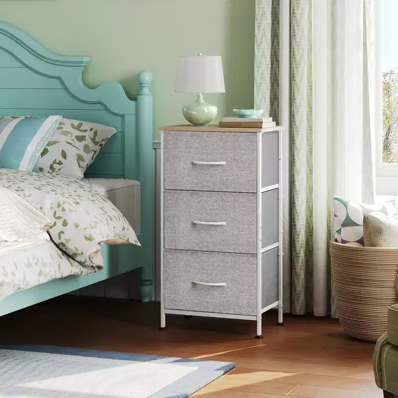 Table de chevet GALAXHERO avec 3 tiroirs, commode en tissu, organisateur de rangement pour chambre à coucher, couloir, entrée, placards