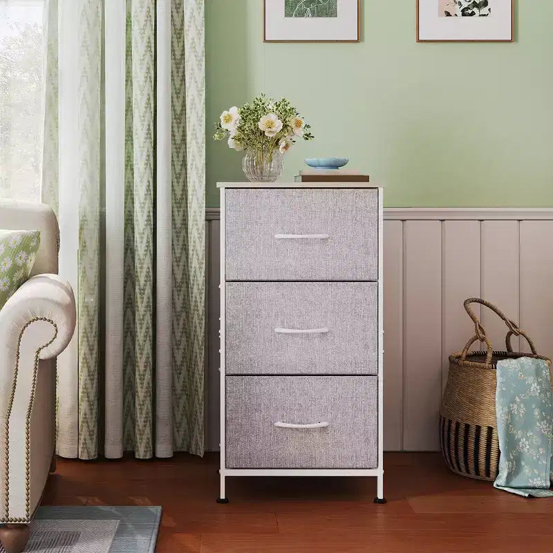 Table de chevet GALAXHERO avec 3 tiroirs, commode en tissu, organisateur de rangement pour chambre à coucher, couloir, entrée, placards