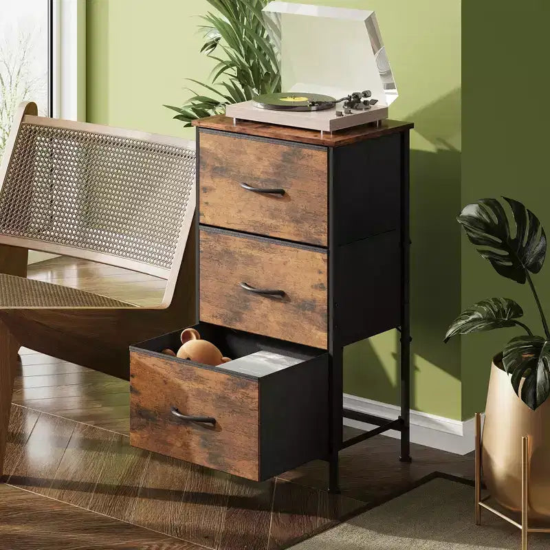 Table de chevet GALAXHERO avec 3 tiroirs, commode en tissu, organisateur de rangement pour chambre à coucher, couloir, entrée, placards