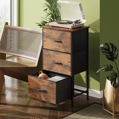 Table de chevet GALAXHERO avec 3 tiroirs, commode en tissu, organisateur de rangement pour chambre à coucher, couloir, entrée, placards