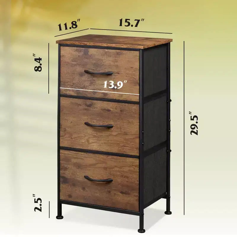 Table de chevet GALAXHERO avec 3 tiroirs, commode en tissu, organisateur de rangement pour chambre à coucher, couloir, entrée, placards