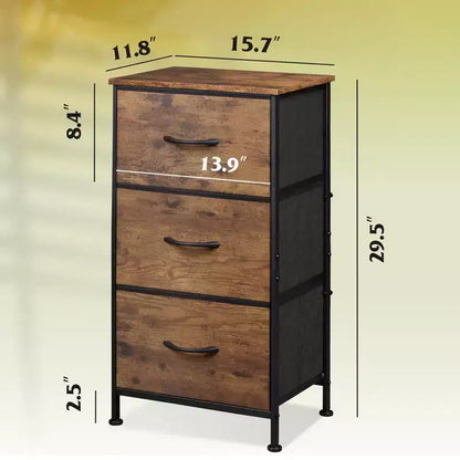 Table de chevet GALAXHERO avec 3 tiroirs, commode en tissu, organisateur de rangement pour chambre à coucher, couloir, entrée, placards
