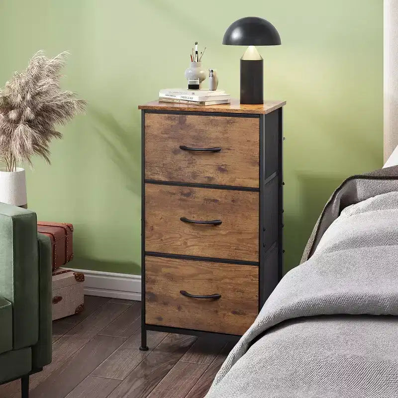 Table de chevet GALAXHERO avec 3 tiroirs, commode en tissu, organisateur de rangement pour chambre à coucher, couloir, entrée, placards
