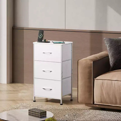 Table de chevet GALAXHERO avec 3 tiroirs, commode en tissu, organisateur de rangement pour chambre à coucher, couloir, entrée, placards