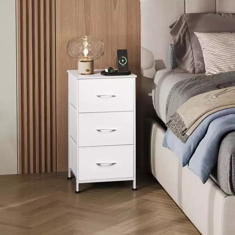 Table de chevet GALAXHERO avec 3 tiroirs, commode en tissu, organisateur de rangement pour chambre à coucher, couloir, entrée, placards
