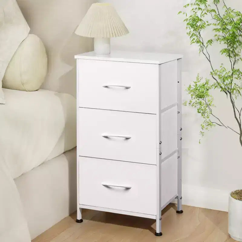 Table de chevet GALAXHERO avec 3 tiroirs, commode en tissu, organisateur de rangement pour chambre à coucher, couloir, entrée, placards
