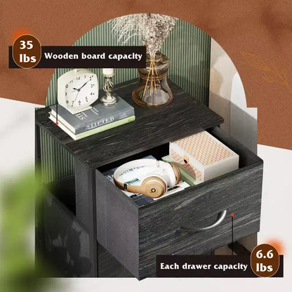 Table de chevet GALAXHERO avec 3 tiroirs, commode en tissu, organisateur de rangement pour chambre à coucher, couloir, entrée, placards