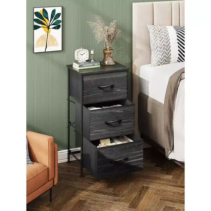Table de chevet GALAXHERO avec 3 tiroirs, commode en tissu, organisateur de rangement pour chambre à coucher, couloir, entrée, placards