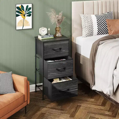 Table de chevet GALAXHERO avec 3 tiroirs, commode en tissu, organisateur de rangement pour chambre à coucher, couloir, entrée, placards