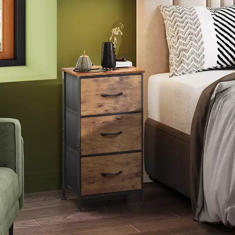 Table de chevet GALAXHERO avec 3 tiroirs, commode en tissu, organisateur de rangement pour chambre à coucher, couloir, entrée, placards