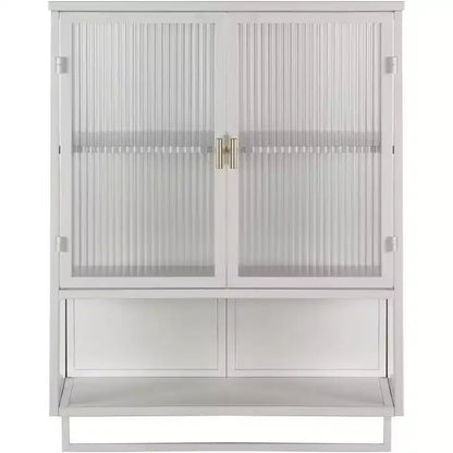 Wall-Mounted Bathroom Cabinet with Removable Shelves, Space-Saving Over Toilet Storage Unit, Medicine Cabinet with Tempered Glass Door