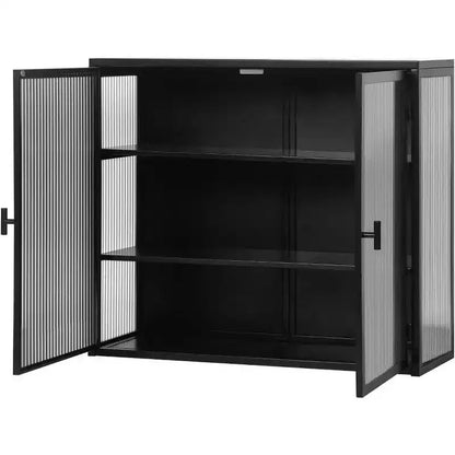 Wall-Mounted Bathroom Cabinet with Removable Shelves, Space-Saving Over Toilet Storage Unit, Medicine Cabinet with Tempered Glass Door