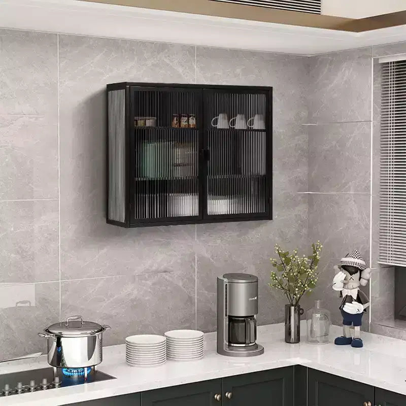 Wall-Mounted Bathroom Cabinet with Removable Shelves, Space-Saving Over Toilet Storage Unit, Medicine Cabinet with Tempered Glass Door