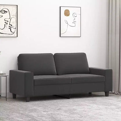 vidaXL 2-Seater Microfiber Sofa - Dark Gray - Durable Upholstery, Adjustable Comfort - Modern Design for Living Room, Lounge, or Office.