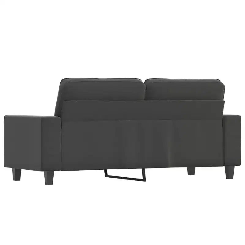vidaXL 2-Seater Microfiber Sofa - Dark Gray - Durable Upholstery, Adjustable Comfort - Modern Design for Living Room, Lounge, or Office.