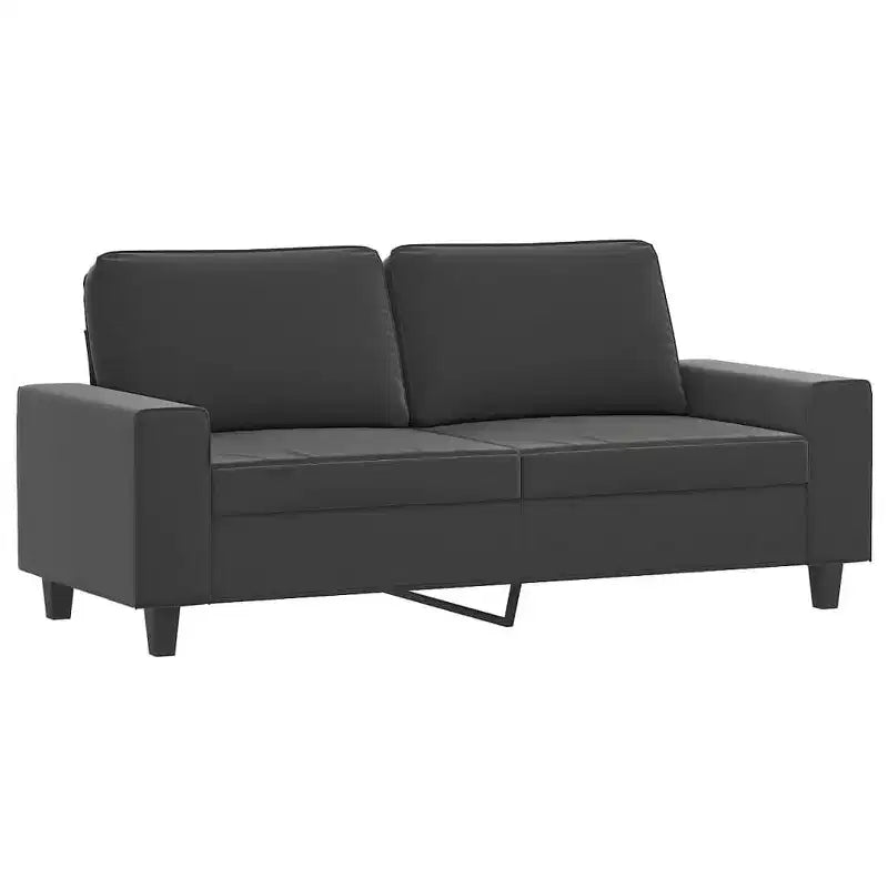 vidaXL 2-Seater Microfiber Sofa - Dark Gray - Durable Upholstery, Adjustable Comfort - Modern Design for Living Room, Lounge, or Office.