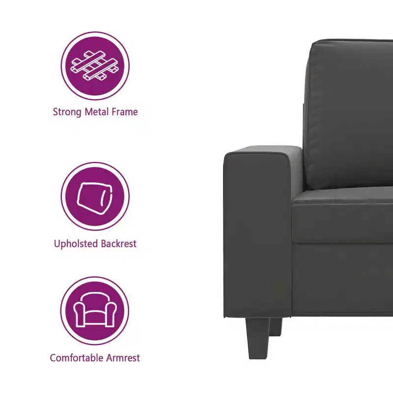 vidaXL 2-Seater Microfiber Sofa - Dark Gray - Durable Upholstery, Adjustable Comfort - Modern Design for Living Room, Lounge, or Office.
