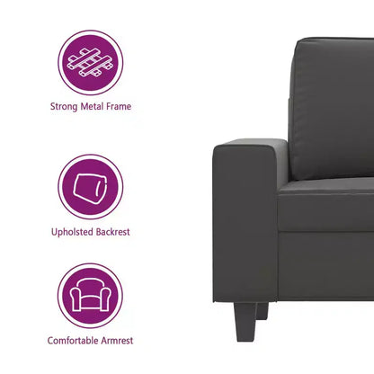vidaXL 2-Seater Microfiber Sofa - Dark Gray - Durable Upholstery, Adjustable Comfort - Modern Design for Living Room, Lounge, or Office.