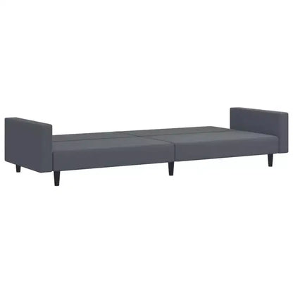 vidaXL 2-Piece Convertible Sofa Bed Set with Footstool in Luxurious Dark Gray Velvet, Versatile Furniture for Living Room or Den