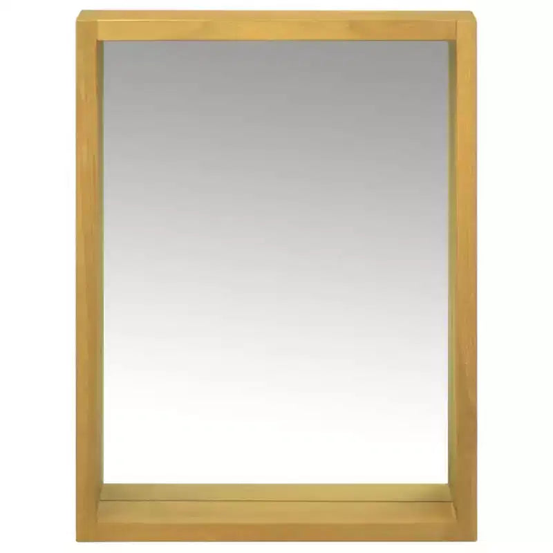 vidaXL Armoire de toilette murale avec étagère ouverte - Armoire à miroir pleine longueur durable - Meuble de toilette en bois de teck massif - 30x10x40 cm - Marron