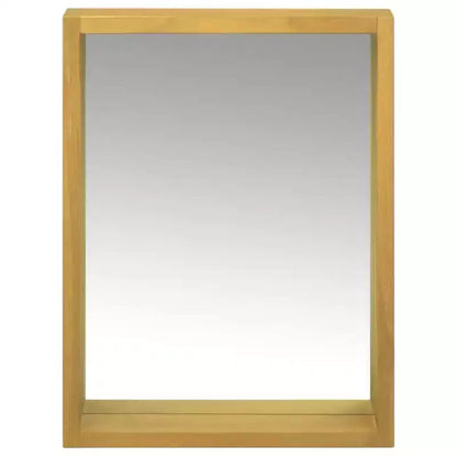 vidaXL Armoire de toilette murale avec étagère ouverte - Armoire à miroir pleine longueur durable - Meuble de toilette en bois de teck massif - 30x10x40 cm - Marron