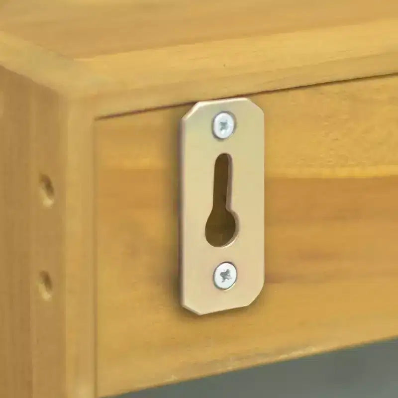 vidaXL Armoire de toilette murale avec étagère ouverte - Armoire à miroir pleine longueur durable - Meuble de toilette en bois de teck massif - 30x10x40 cm - Marron