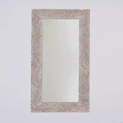 GDFStudio Cheryl Retro 72 Solid Wood Handcarved Rectangle Full Length Mirror