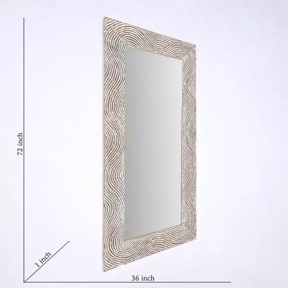 GDFStudio Cheryl Retro 72 Solid Wood Handcarved Rectangle Full Length Mirror