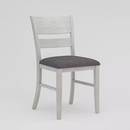 VECELO Farmhouse Style Dining Table Set, Rubber Wood Table with 4/6 Upholstered Dining Chairs, Gray