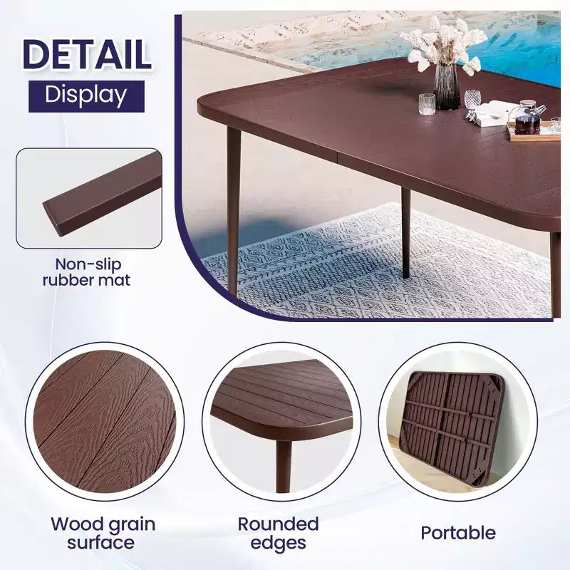 Hyleory Elegant 5-Piece Outdoor Dining Set with Stackable Patio Chairs & Iron Dining Table