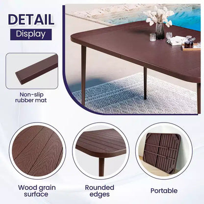 Hyleory Elegant 5-Piece Outdoor Dining Set with Stackable Patio Chairs & Iron Dining Table
