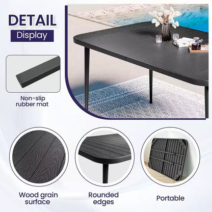 Hyleory Elegant 5-Piece Outdoor Dining Set with Stackable Patio Chairs & Iron Dining Table