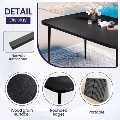 Hyleory Elegant 5-Piece Outdoor Dining Set with Stackable Patio Chairs & Iron Dining Table