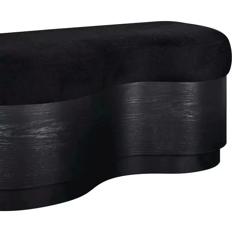 Meridian Furniture,Savoy Velour Fur Fabric Bench