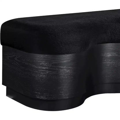Meridian Furniture,Savoy Velour Fur Fabric Bench