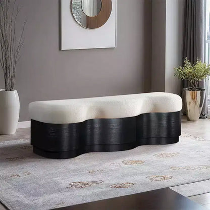 Meridian Furniture,Savoy Velour Fur Fabric Bench