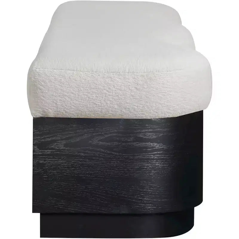 Meridian Furniture,Savoy Velour Fur Fabric Bench