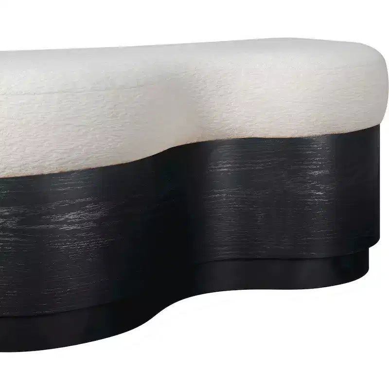 Meridian Furniture,Savoy Velour Fur Fabric Bench