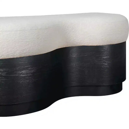 Meridian Furniture,Savoy Velour Fur Fabric Bench